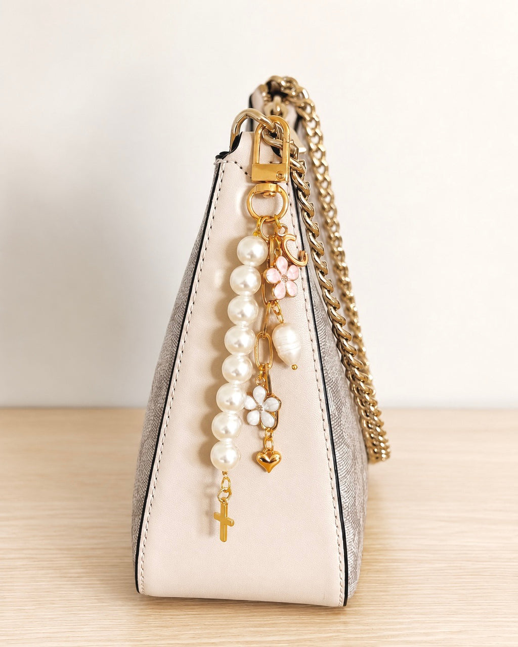 Petals & Pearls Personalized Bag/Key Charm