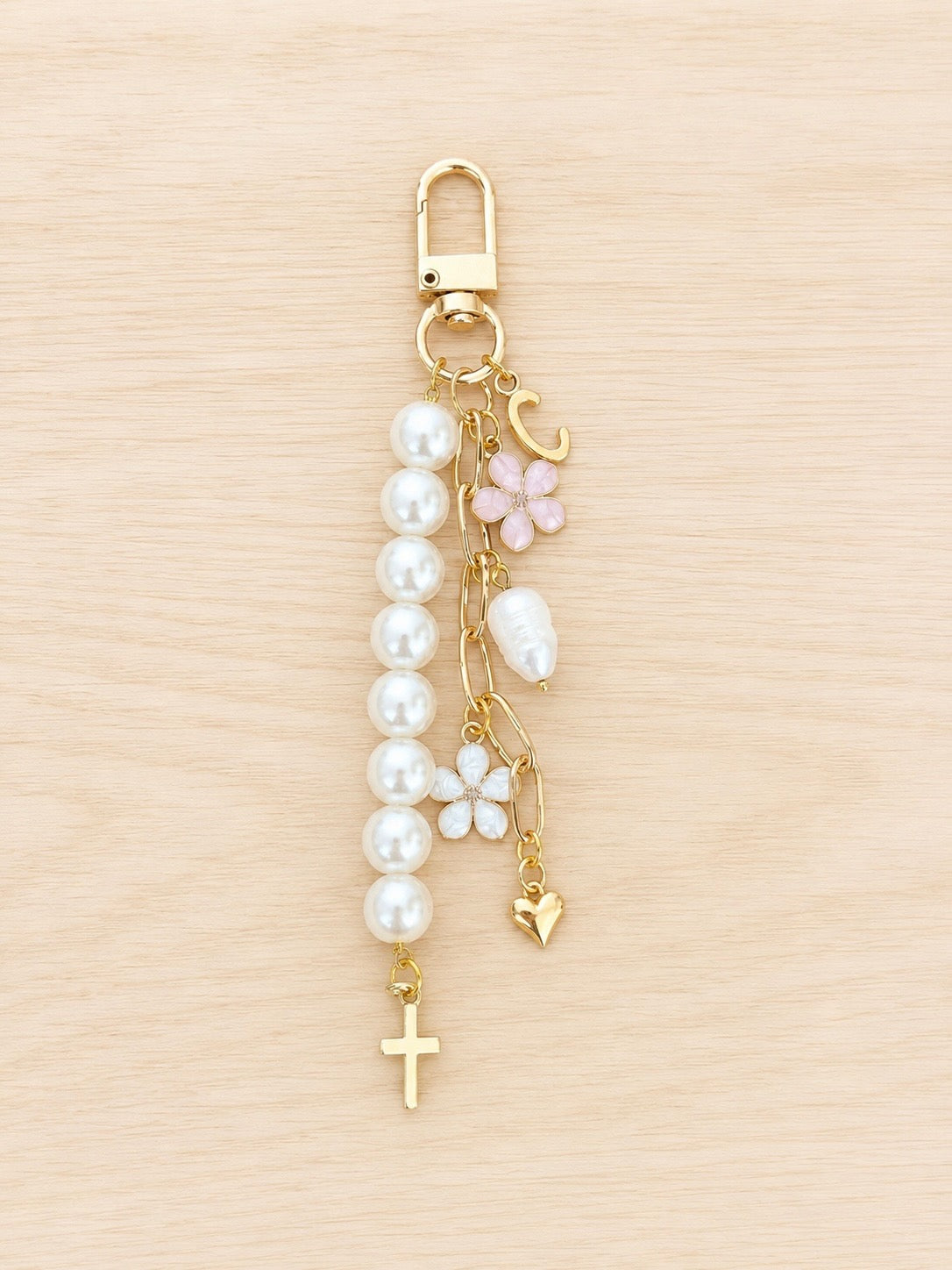Petals & Pearls Personalized Bag/Key Charm